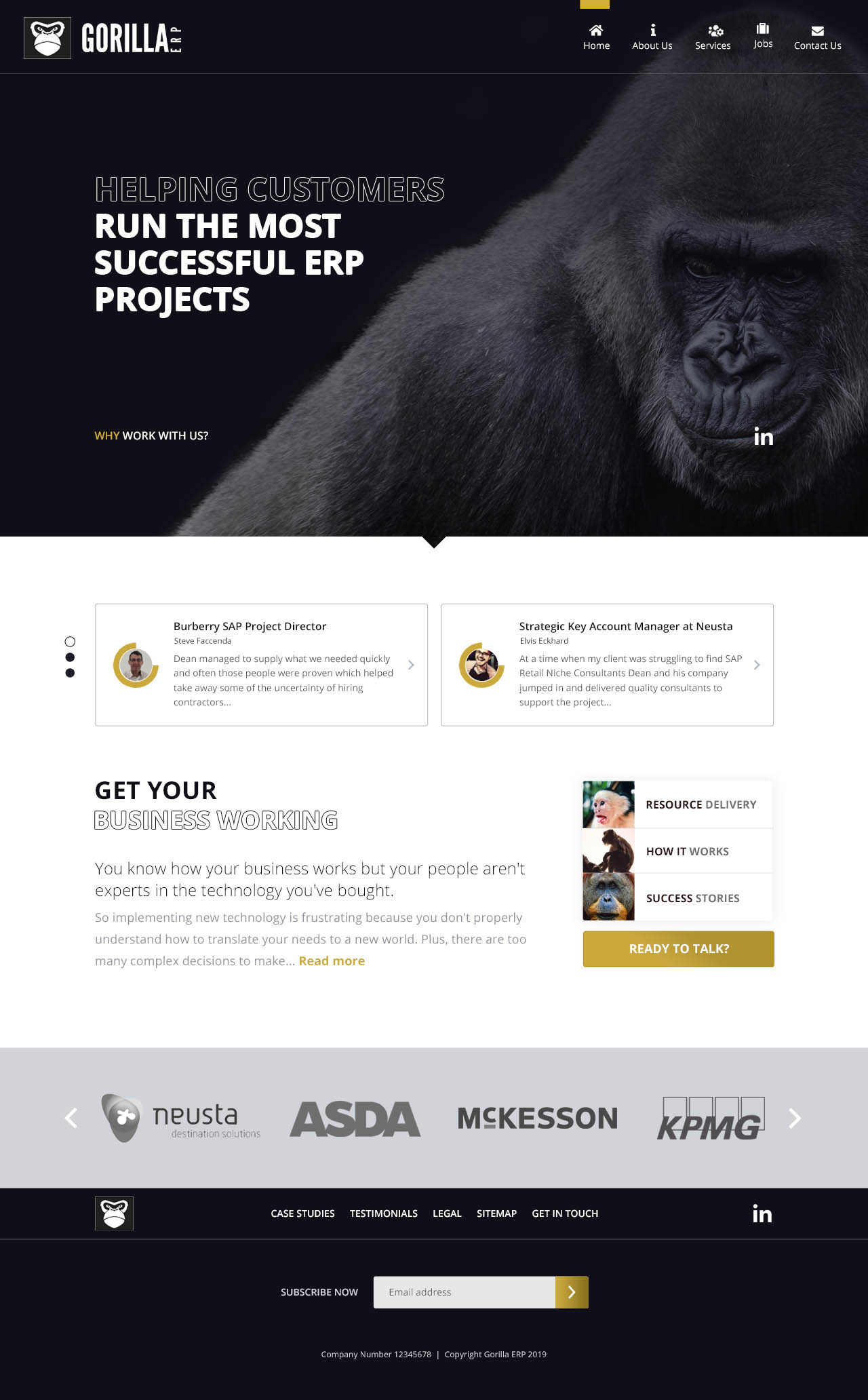 Gorilla ERP Website Design