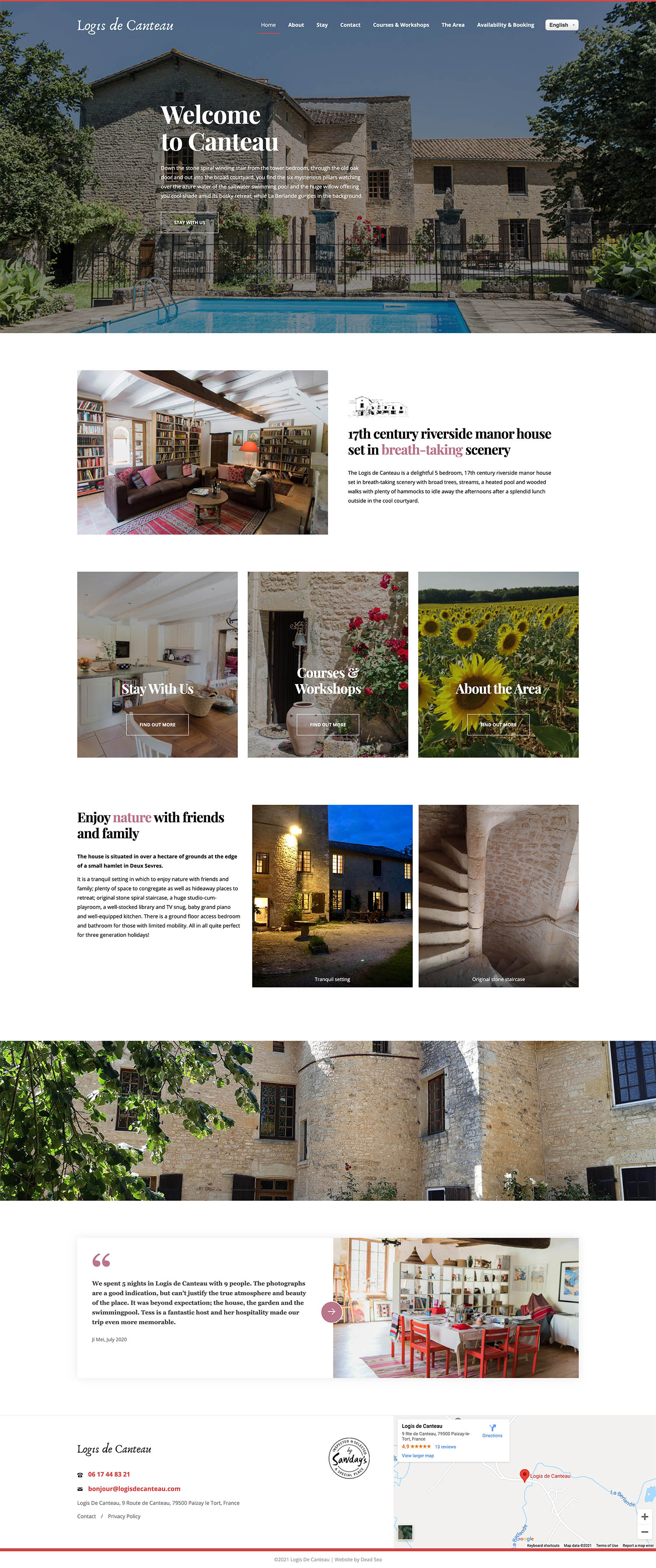 Logis De Canteau Website Design