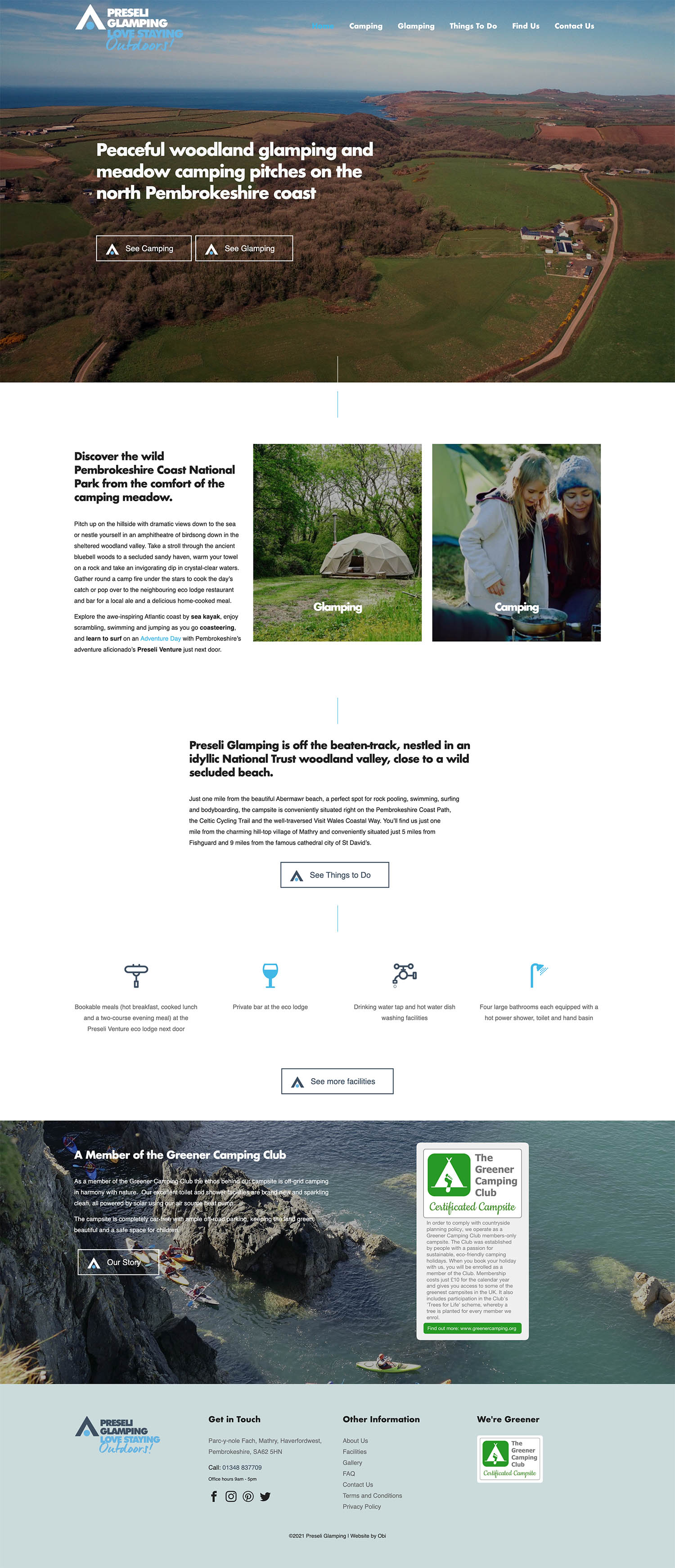 Preseli Glamping Website Design